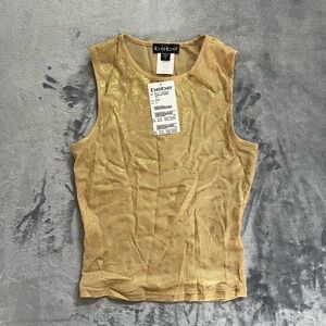 NWT Vintage Mesh Gold Tank Top